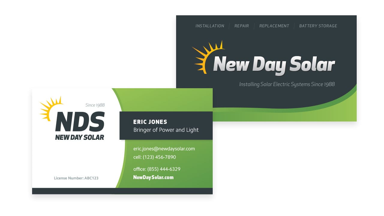New Day Solar Business Card